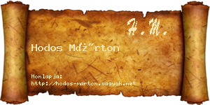 Hodos Márton névjegykártya