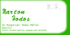 marton hodos business card