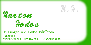 marton hodos business card